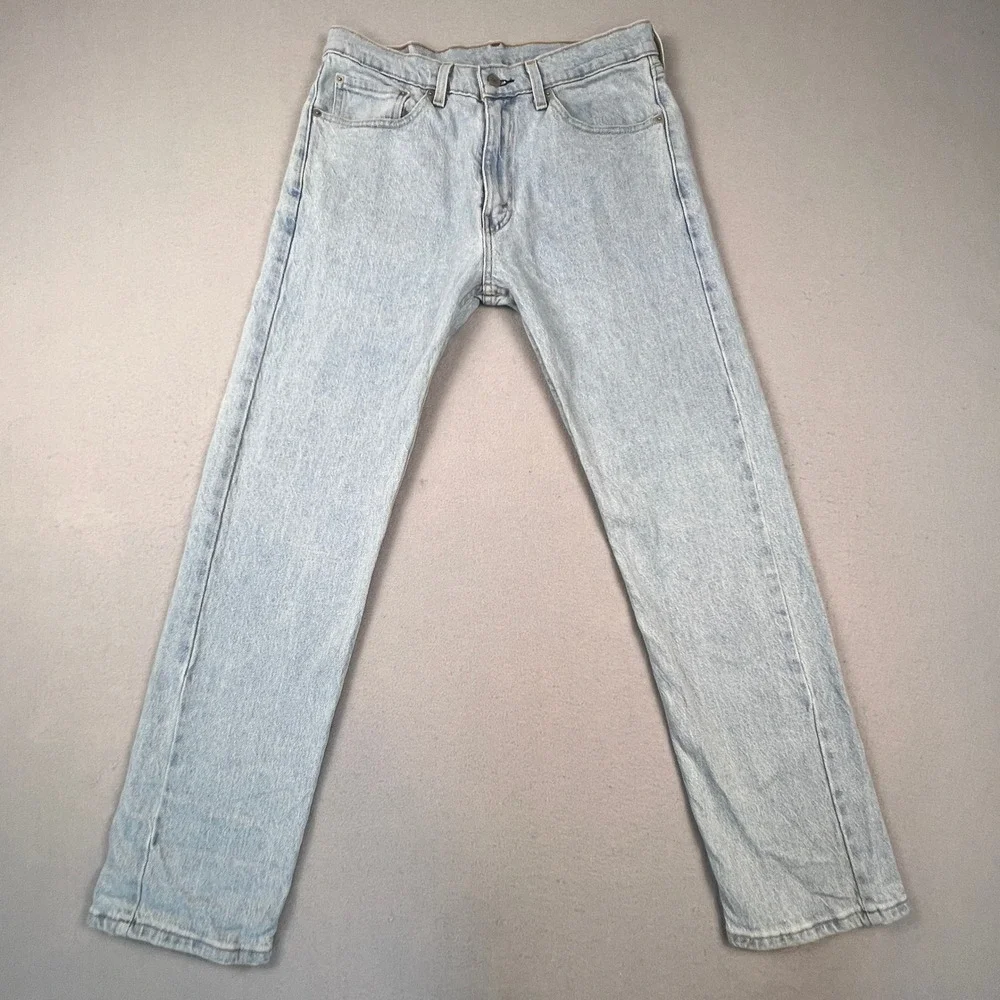 Levi's 505 Regular Fit Jeans Mens 32x30 Light Wash Denim Straight Leg Casual